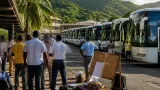 Basse-Terre : les transporteurs Trans Sud en débrayage, une quarantaine de véhicules immobilisés