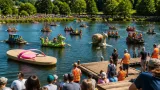 Belfort : la Super-Coule anime l’Étang des Forges avec 21 bateaux en carton