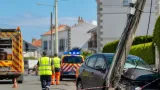 Les Sables-d'Olonne : une voiture percute un poteau électrique, les secours mobilisés