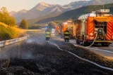 Passy : 500 m² de végétation partis en fumée le long de l’A40, les pompiers toujours sur place
