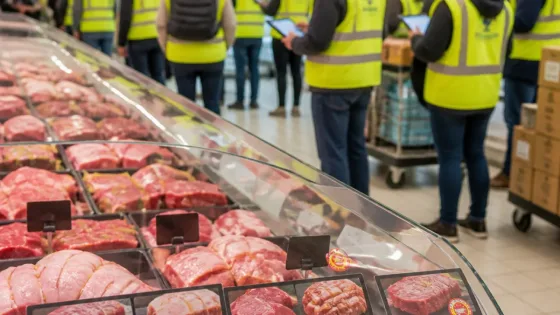 À La Glacerie, des agriculteurs contrôlent la provenance de la viande à Cherbourg-en-Cotentin
