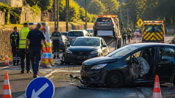 Accident sur la RD 1089 : la circulation interrompue près de Tulle après un choc impliquant trois véhicules