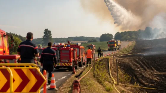 Incendie près de Cahors : une centaine de pompiers mobilisés, 8 ha détruits