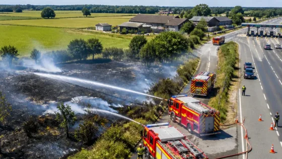 Trois feux maîtrisés vendredi près d’axes routiers en Vendée : bilan et perturbations