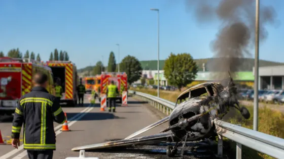 Un avion d'entraînement force un atterrissage d'urgence sur la RD113 à Salon‑de‑Provence