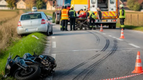 Un motard grièvement blessé après une collision sur la D1083 à Saint‑André‑de‑Corcy