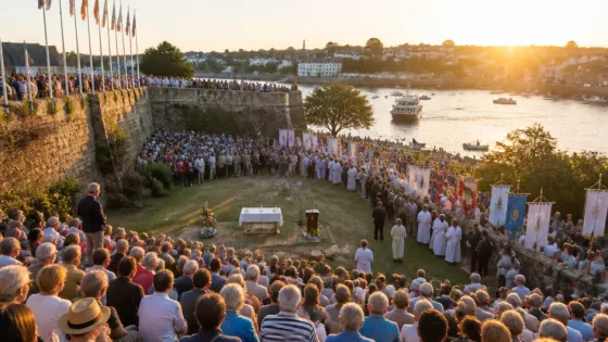 Vannes : une messe de l’Assomption rassemblant près de 1 000 personnes aux remparts