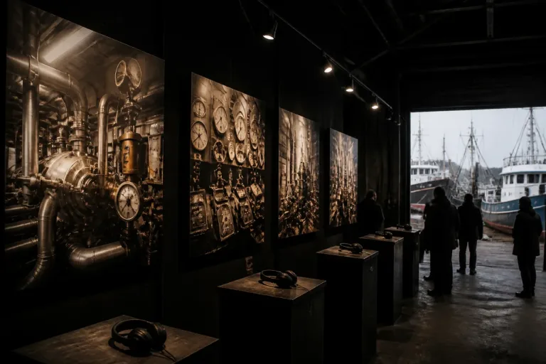 Paimpol: une exposition photo-sonore embarque le public dans les machines des jeunes marins