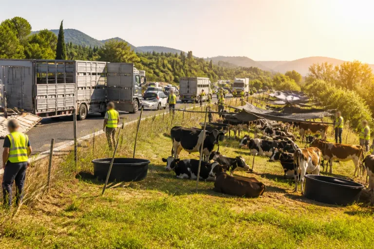 45 vaches immobilisées sur l’A8 : évacuation et inquiétudes autour de leur prise en charge