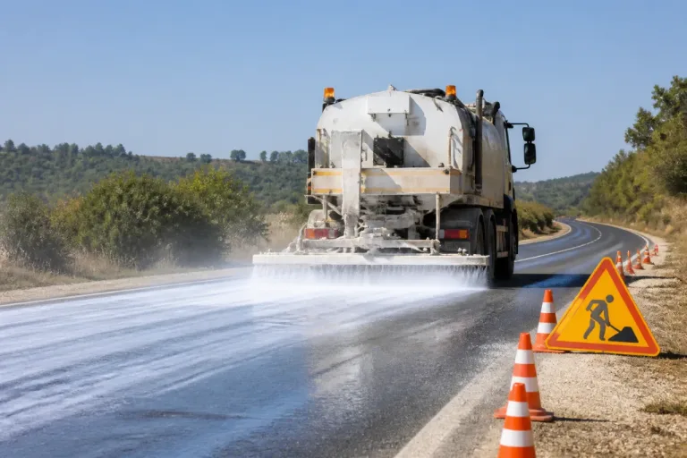 Canicule: le Lot teste le lait de chaux pour protéger ses routes et limiter le ressuage