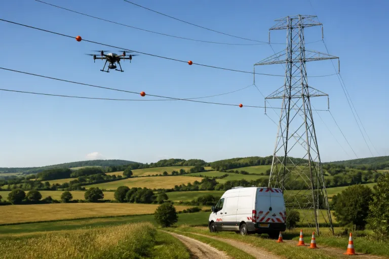 Enedis déploie des drones et 170 balises pour sécuriser 6,5 km de lignes en Haute-Saône