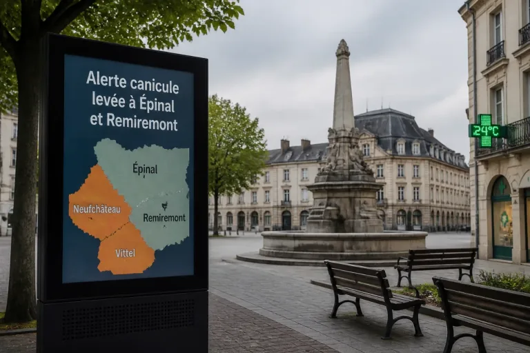 Canicule en recul : plans levés à Épinal et Remiremont, maintenus à Neufchâteau et Vittel
