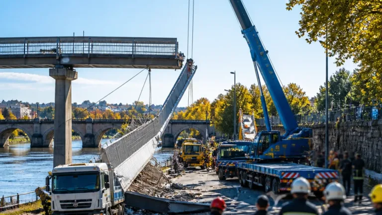 À Agen, une partie de la passerelle Michel-Serres s'effondre après le passage d'un poids lourd