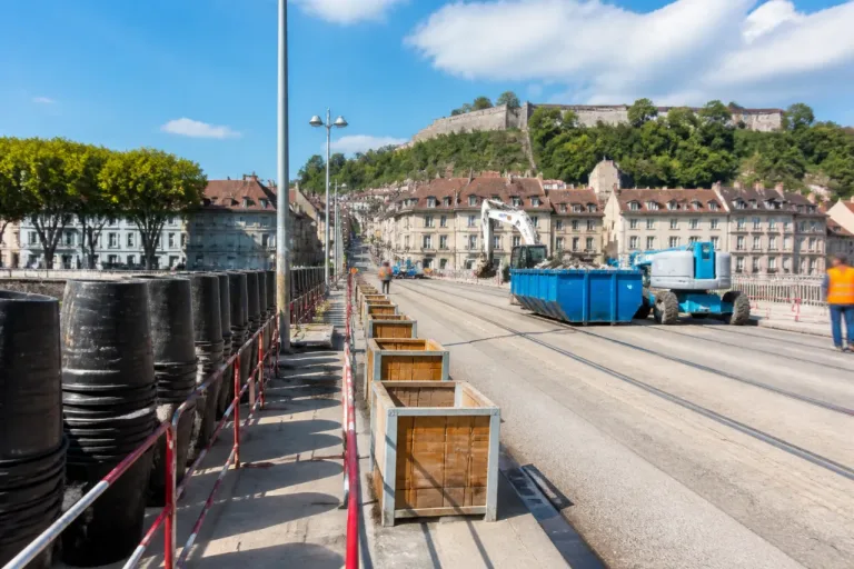 À Besançon, les palmiers du pont Battant enlevés pendant un chantier estival