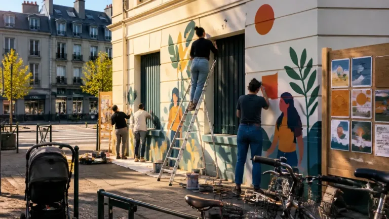 À Blois, une petite fresque collective anime l'espace Mirabeau