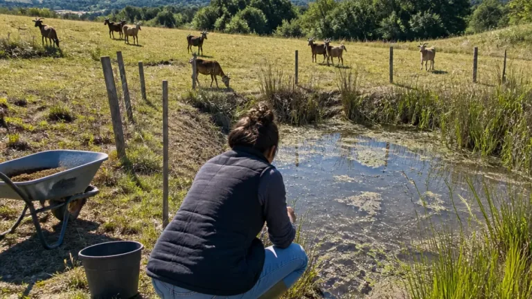 À Boisset, une éleveuse creuse une mare pour lutter contre la sécheresse et favoriser la biodiversité
