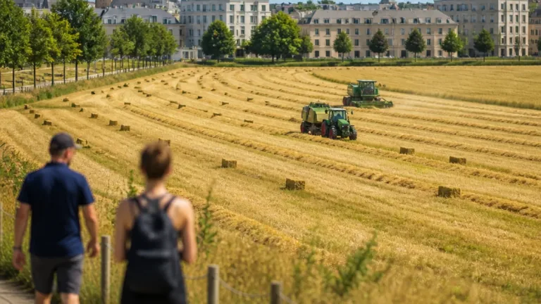 À Caen, la Prairie fauchée en été : vingt hectares récoltés fin juillet