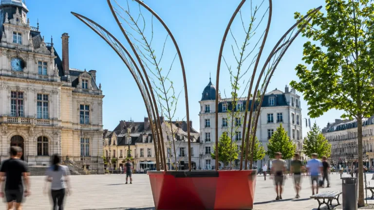 À Cholet, une « corolle végétale » à 10 000 € suscite l'indifférence sur le parvis de l'hôtel de ville