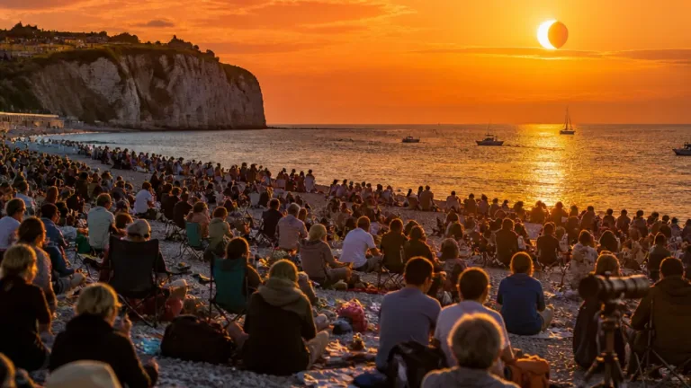 À Fécamp, des milliers de personnes ont partagé l'instant rare de l'éclipse solaire