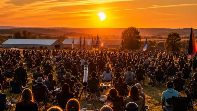 À Guéret, 300 personnes réunies dans un champ pour observer l’éclipse partielle