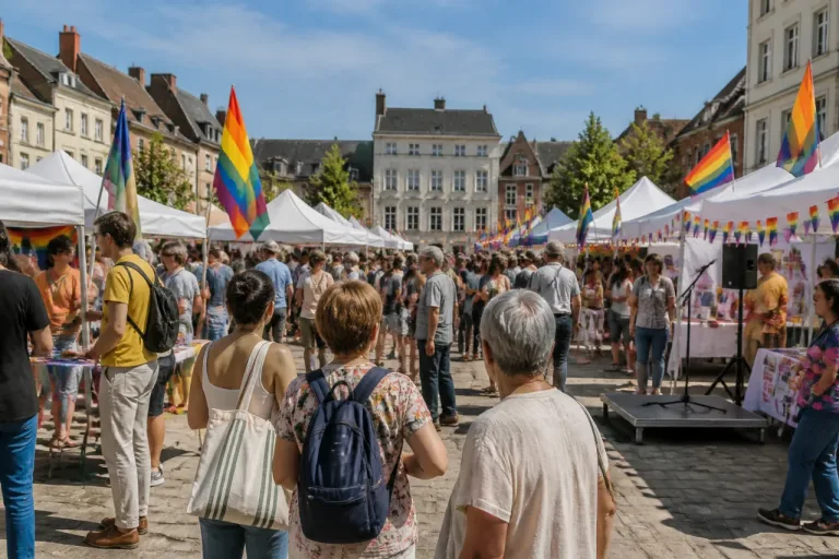 À L’Aigle, premier Village des fiertés : plus de cinquante personnes rassemblées