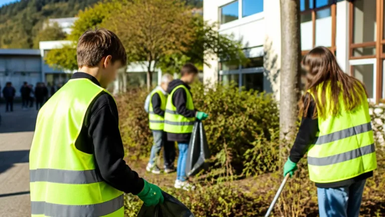 À Lons-le-Saunier, des élèves de 5e mobilisés pour nettoyer la cour du « Bœuf sur le toit »