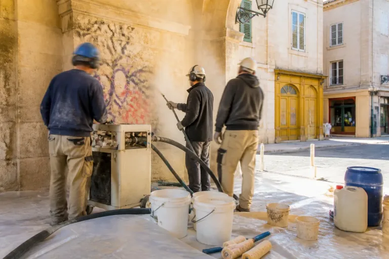 À Lons-le-Saunier, la Ville teste des méthodes pour effacer les graffitis du cœur historique