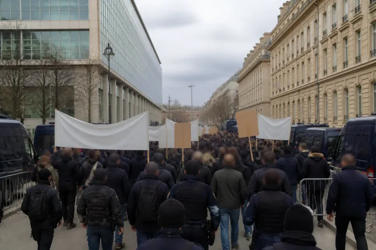 À Paris, des milliers de policiers défilent entre Bercy et Beauvau pour exiger des hausses