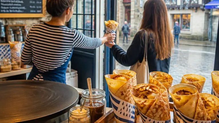 À Quimper, une crêperie mise sur l'innovation : les crêpes se dégustent désormais en cône