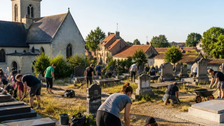 À Vadencourt, une quinzaine d’habitants nettoient ensemble le cimetière communal