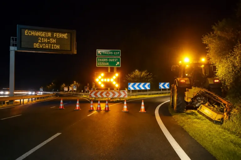A89 : trois nuits de fermeture des échangeurs de Thiers et Lezoux, déviations prévues