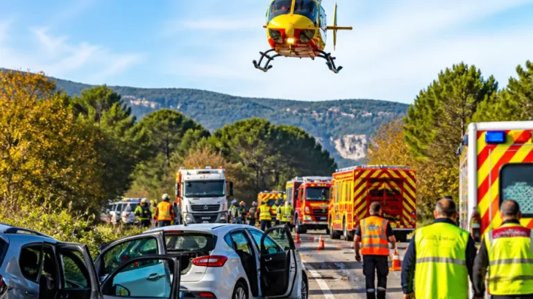 Accident sur la RN85 à L’Escale : une octogénaire évacuée en urgence vers Marseille