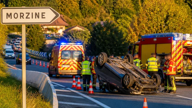 Accident sur le contournement de Thonon-les-Bains : un véhicule se retourne, un blessé léger