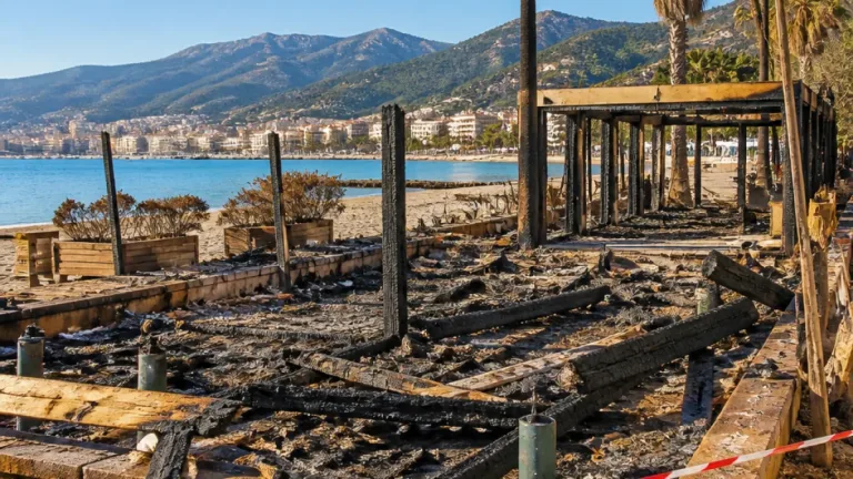Ajaccio : la paillote Le Week‑End entièrement détruite par un incendie, la piste criminelle privilégiée