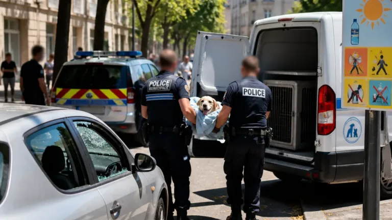 Angers : la police intervient et sauve un chien abandonné dans une voiture à plus de 30°C