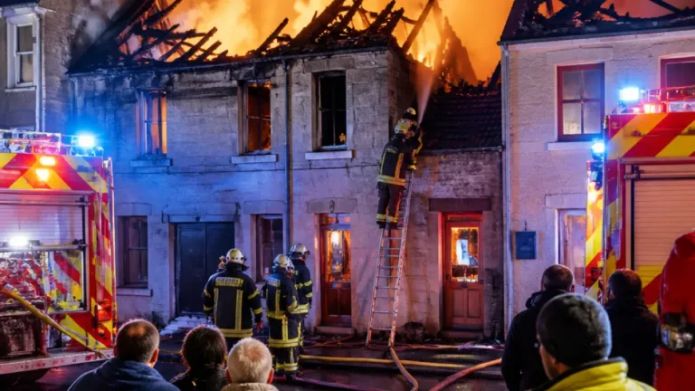 Angers : un pompier appelle les secours puis participe à l'extinction de l'incendie de sa propre maison