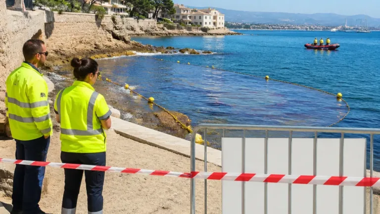Antibes : baignade interdite à la plage des Ondes après détection d’une nappe d’hydrocarbures