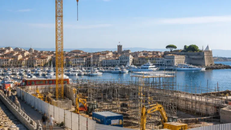 Antibes : une grue de 18 m marque le coup d'envoi visible du chantier du port Vauban