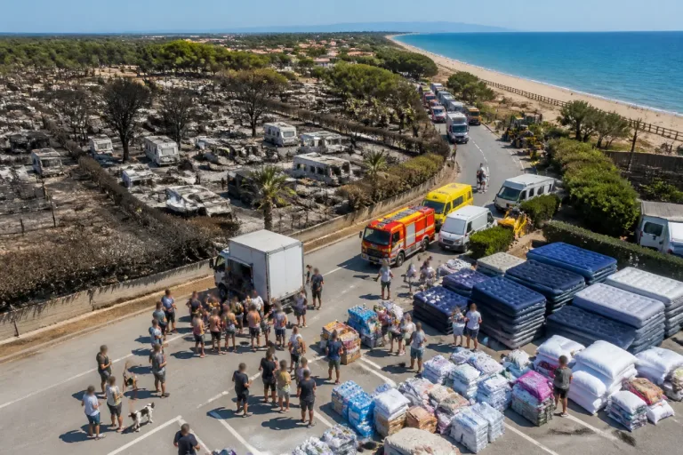 Après l’incendie de Sainte‑Marie‑la‑Mer, la solidarité locale s’organise pour des milliers d’évacués