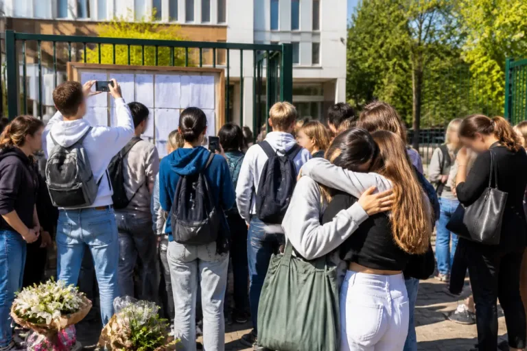 Arras : émotion et retrouvailles devant le lycée Gambetta-Carnot pour l’affichage du bac