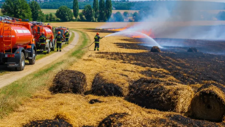 Arras : plusieurs incendies de récoltes mobilisent les pompiers dans la journée