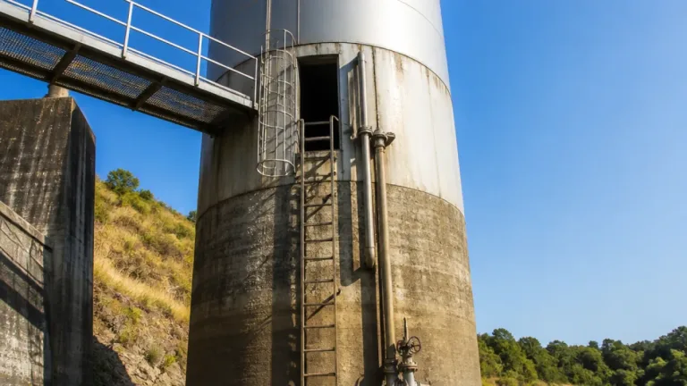 Au barrage du Gast, la tour qui commande les débits de la Sienne face aux étés secs
