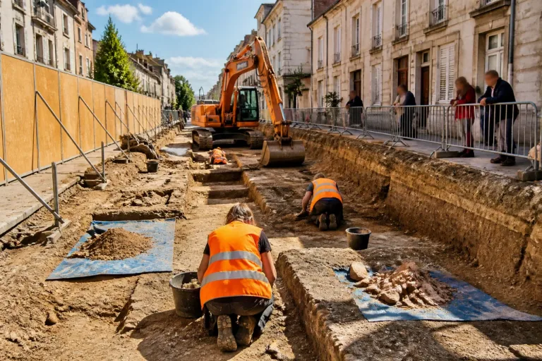 Auxerre : fouilles archéologiques rue Vaulabelle, le chantier prolongé de trois semaines