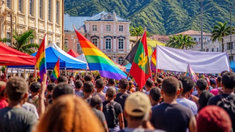 Basse-Terre : une première Kréyòl Pride rassemblant des centaines de personnes contre les discriminations