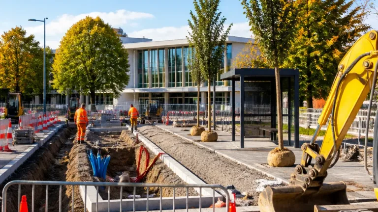 Beauvais : début des travaux sur le parvis du collège Henri-Baumont et l’avenue du 8‑Mai‑1945