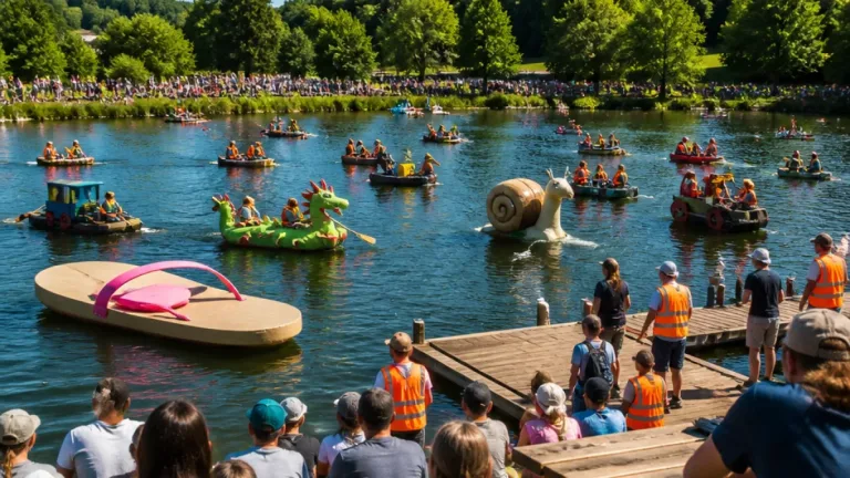 Belfort : la Super-Coule anime l’Étang des Forges avec 21 bateaux en carton