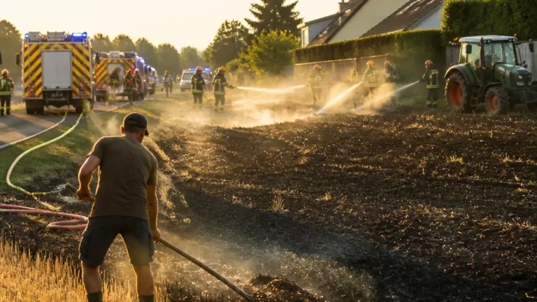 Bettborn : feu de chaume maîtrisé après la destruction d'environ trois hectares