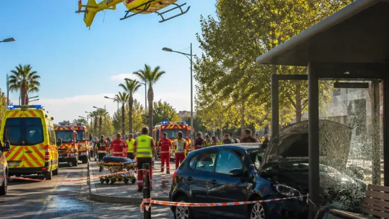 Béziers : une voiture fonce dans un abribus, trois personnes blessées dont une grièvement