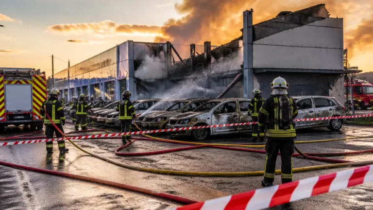 Blois : un atelier de concession automobile partiellement détruit par un incendie