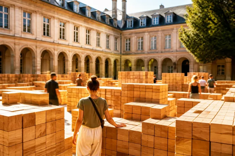Bourg-en-Bresse : « Taiyô », 700 cubes de bois installés au CPA pour l'été